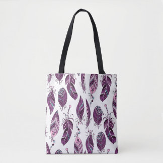 Lila Federn: Vintage Ornamentik nahtlos. Tasche