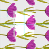 Lila Federtulip botanisches Aquarellgewebe Stoff (Kachel)