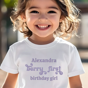 Lila Fee erste Beere erster Geburtstag Kleinkind T-shirt