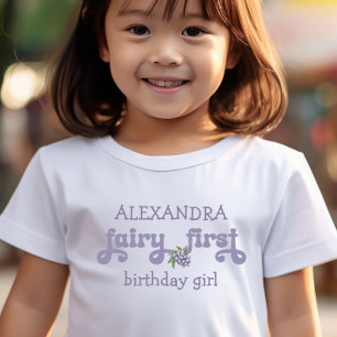 Lila Fee erste Beere erster Geburtstag Kleinkind T-shirt