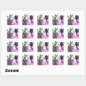 Lila Fee mit Hummingbirds Square Stickers (Blatt)