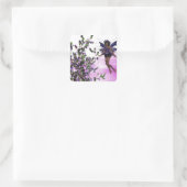 Lila Fee mit Hummingbirds Square Stickers (Tasche)