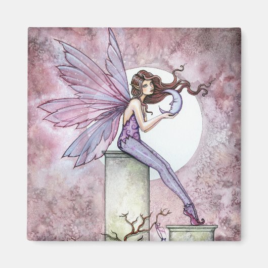 Lila Fee mit Mond Magnet (Vorne)