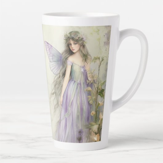 Lila Fee (passendes liniertes Tagebuch erhältlich) Milchtasse (Rechts)