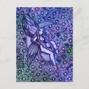 Lila Feen-Mondkind-Göttin Mond Kind Postkarte