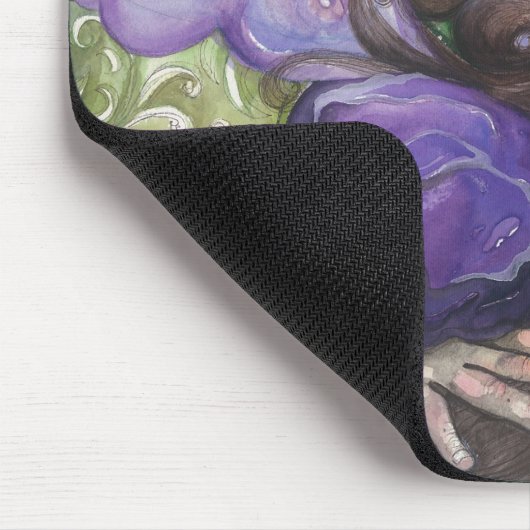 Lila feenhafte Kinderwatercolor-Mausunterlage Mousepad (Ecke)