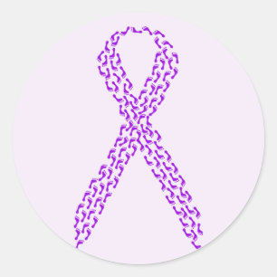 Lila Feet Awareness Ribbon Runder Aufkleber