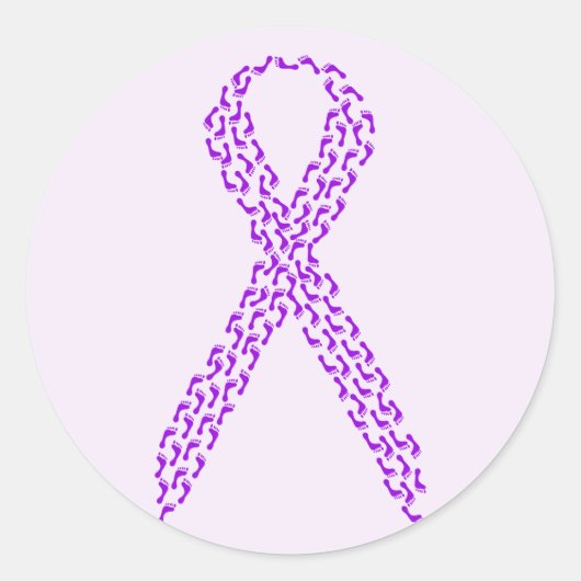 Lila Feet Awareness Ribbon Runder Aufkleber (Vorderseite)