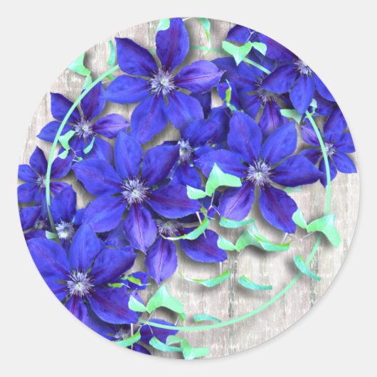 Lila Feier Clematis Blume Aufkleber (Vorderseite)