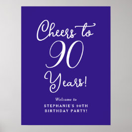 Lila Feier zu 90 Jahren Geburtstag Begrüßungszeich Poster