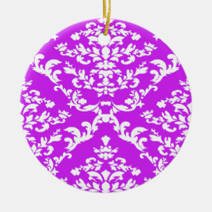 Lila feiner Damast in Emporiomoffa Keramik Ornament