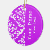 Lila feiner Damast mit/ Name bei Emporiomoffa Keramik Ornament (Links)