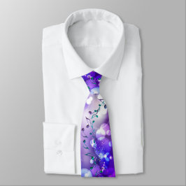 Lila Felsen-Stern-Fantasie beleuchtet Musiknoten Krawatte