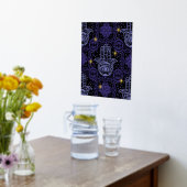 Lila Felt Look Hamsa Hand mit Stangen Foliendrucke (Ablage(Küche))