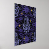 Lila Felt Look Hamsa Hand mit Stangen Foliendrucke (Ablage )