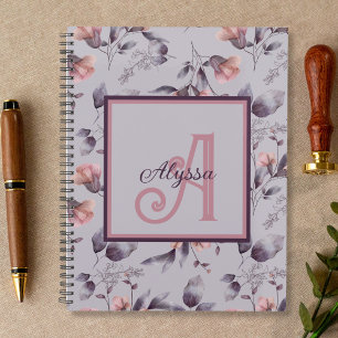 Lila Feminine Mit Monogramm Initial & Name Planer