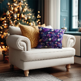 Lila festes Winterpolster Kissen