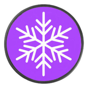 Lila, festliche Schneeflocke Eishockey Puck
