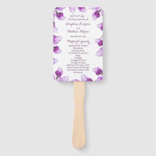 Lila Festspiele der Calla Lily Floral Fächer (Vorderseite)