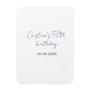 lila fett 50 Geburtstag Jubiläum Name Datum hinzuf Magnet