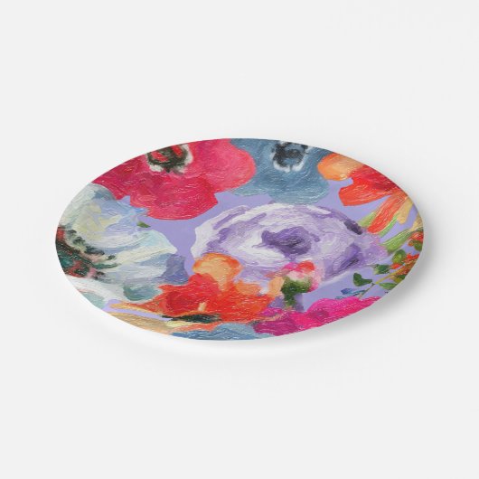 Lila, fett gestrichener Pop Chic Brautparty Pappteller (Schrägansicht)