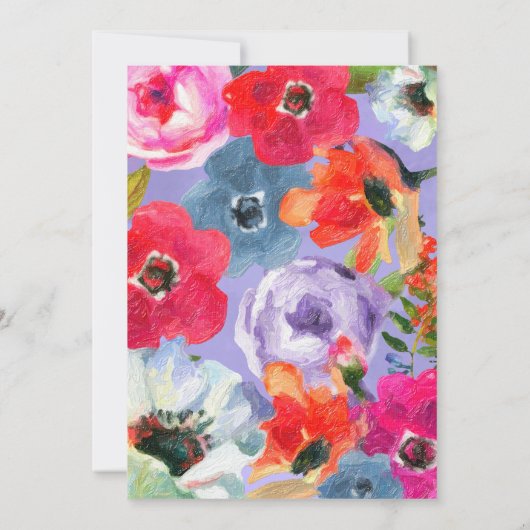 Lila, fett gestrichenes Pop Gold Brautparty Einladung (Rückseite)