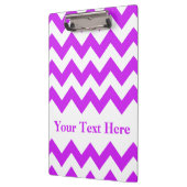 Lila Fett Zickzack mit benutzerdefinierbarem Text Klemmbrett (Links)