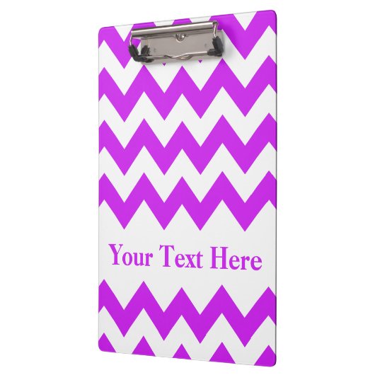 Lila Fett Zickzack mit benutzerdefinierbarem Text Klemmbrett (Links)