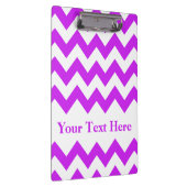 Lila Fett Zickzack mit benutzerdefinierbarem Text Klemmbrett (Rechts)