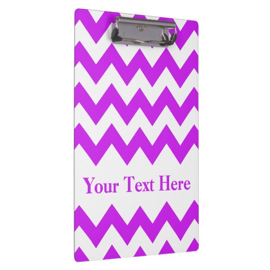 Lila Fett Zickzack mit benutzerdefinierbarem Text Klemmbrett (Rechts)