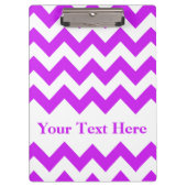 Lila Fett Zickzack mit benutzerdefinierbarem Text Klemmbrett (Vorderseite)