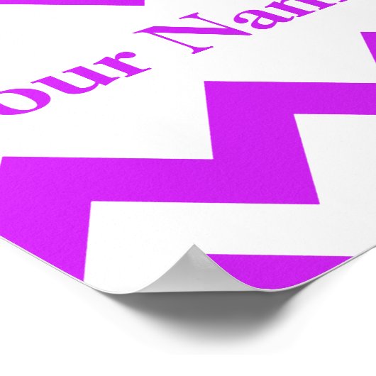 Lila Fett Zickzack mit Name Poster (Ecke)