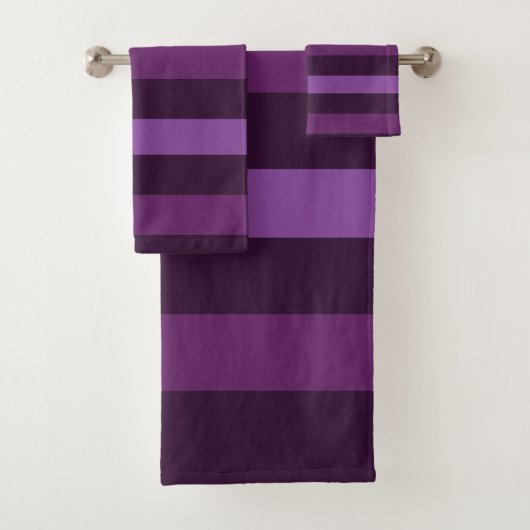 Lila fette Streifen Badhandtuch Set (Insitu)