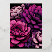 Lila Fettfloral Folieneinladung (Rückseite)