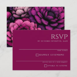 Lila Fettfloral RSVP Karte