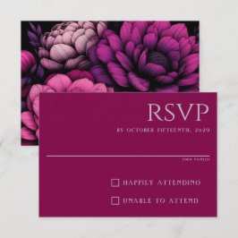 Lila Fettfloral RSVP Karte