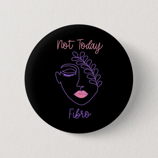 Lila Fibro Face Line Kunst Button (Vorderseite)