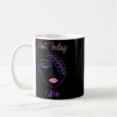 Lila Fibro Face Line Kunst Kaffeetasse (Links)
