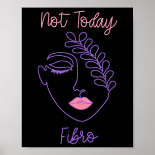 Lila Fibro Face Line Kunst Poster