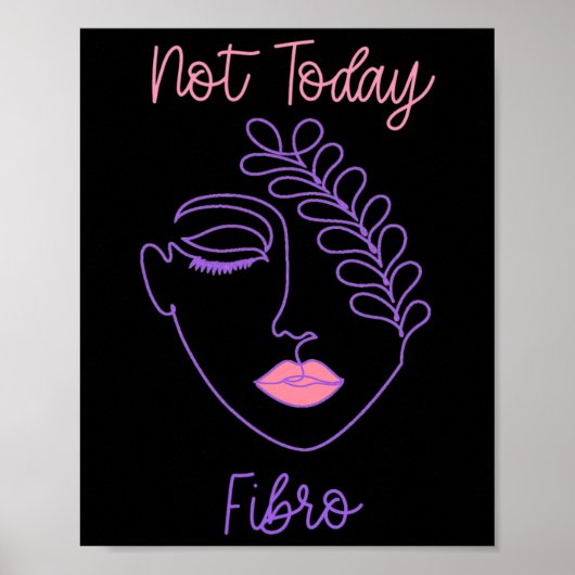 Lila Fibro Face Line Kunst Poster (Vorne)