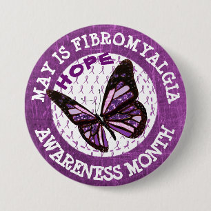 Lila Fibromyalgie-Bewusstseinsmonat-Schlaufen-Butt Button