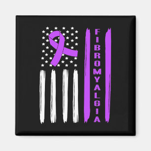 Lila Fibromyalgie der amerikanischen Flagge Magnet