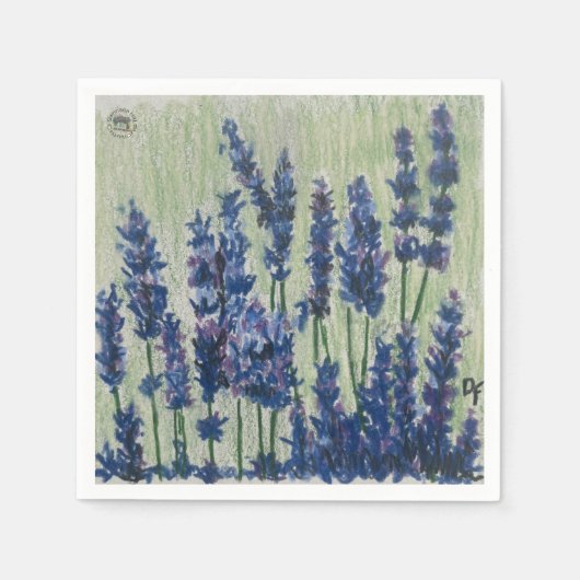 Lila Field Cocktail Paper Napkin Serviette (Vorderseite)