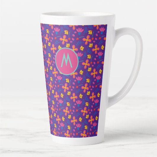 Lila Fiesta Floral Maßgeschneiderte erste Milchtasse (Rechts)