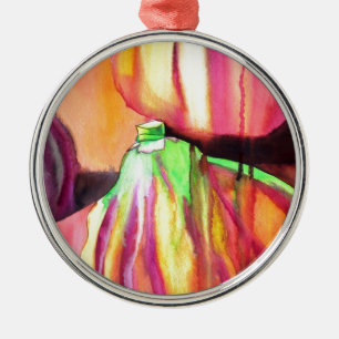 Lila Figs original Art Aquarell Tropfen Malerei Ornament Aus Metall