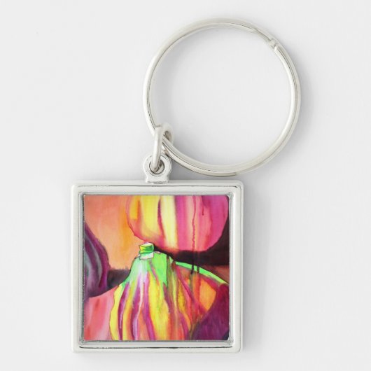 Lila Figs original Art Aquarell Tropfen Malerei Schlüsselanhänger (Vorne)