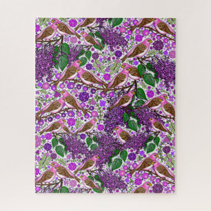 Lila Finches, Lilacs - NH Staat Bird und Blume Puzzle