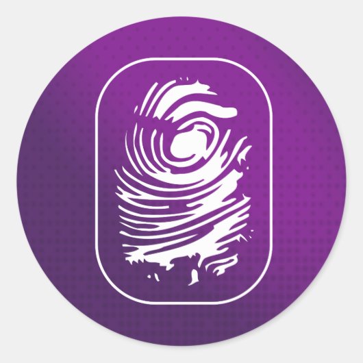 Lila Fingerabdruck Runder Aufkleber (Vorderseite)