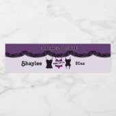 Lila Fingerie, Junggeselinnen-Abschied-Getränke-Et Wasserflaschenetikett (Einzelnes Label)