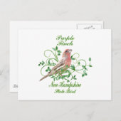Lila Finish New Hampshire Staat Bird Postkarte (Vorne/Hinten)